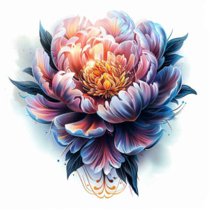 peony-decorative-tattoo – tattoo design ideas free ai generated – compact – for-back – Gallery: peonies-inkby-ai