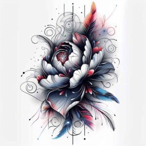 peony-decorative-tattoo – tattoo design ideas free ai generated – whisper-line – for-wrist-side – Gallery: peonies-inkby-ai