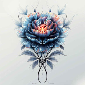 peony-elegant-tattoo – tattoo design ideas free ai generated – clean-shape – for-back-shoulder – Gallery: peonies-inkby-ai
