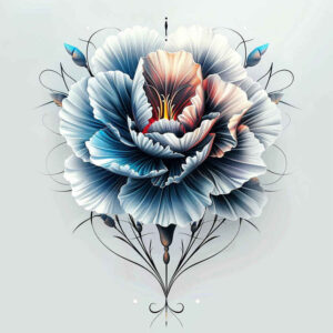 peony-elegant-tattoo – tattoo design ideas free ai generated – point-minimal – for-upper-back – Gallery: peonies-inkby-ai