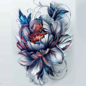 peony-fine-line-tattoo – tattoo design ideas free ai generated – quiet-art – for-hip – Gallery: peonies-inkby-ai