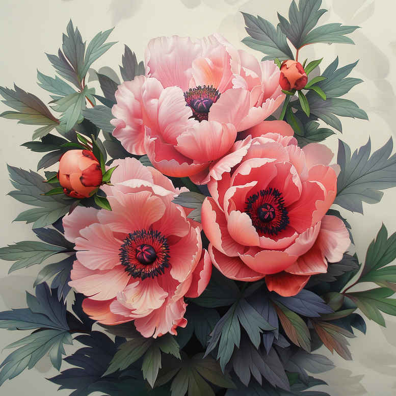 peony-flower-tattoo – tattoo design ideas free ai generated – micro-symbol – for-upper-back – Gallery: peonies-inkby-ai