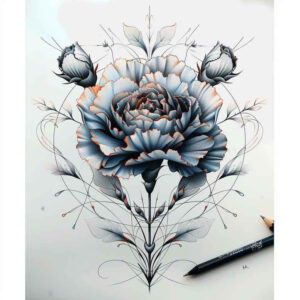 peony-flower-tattoo – tattoo design ideas free ai generated – plain-tattoo – for-wrist-side – Gallery: peonies-inkby-ai