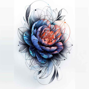 peony-flower-tattoo – tattoo design ideas free ai generated – subtle-shape – for-back-of-neck – Gallery: peonies-inkby-ai
