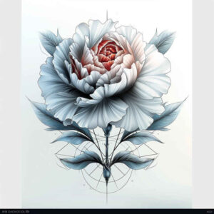 peony-modern-tattoo – tattoo design ideas free ai generated – no-fill – for-fingers – Gallery: peonies-inkby-ai