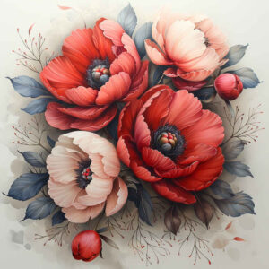 peony-natural-look-tattoo – tattoo design ideas free ai generated – clean-shape – for-back-shoulder – Gallery: peonies-inkby-ai