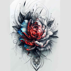 peony-ornamental-tattoo – tattoo design ideas free ai generated – tiny-tattoo – for-upper-arm – Gallery: peonies-inkby-ai