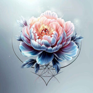 peony-traditional-tattoo – tattoo design ideas free ai generated – fine-line – for-upper-chest – Gallery: peonies-inkby-ai