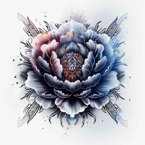 peony-traditional-tattoo – tattoo design ideas free ai generated – pure-outline – for-hand – Gallery: peonies-inkby-ai