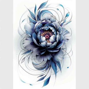 protection-symbol-peony-tattoo – tattoo design ideas free ai generated – whisper-line – for-spine – Gallery: peonies-inkby-ai