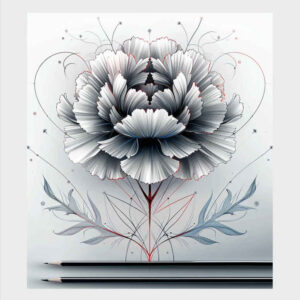 shaded-peony-tattoo – tattoo design ideas free ai generated – monochrome – for-sternum – Gallery: peonies-inkby-ai