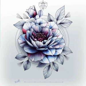 shaded-peony-tattoo – tattoo design ideas free ai generated – thin-line – for-arm – Gallery: peonies-inkby-ai