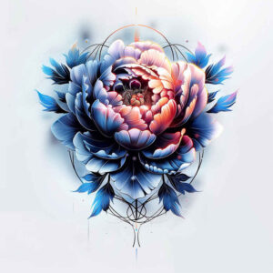 soft-shading-peony-tattoo – tattoo design ideas free ai generated – tiny-detail – for-forearm – Gallery: peonies-inkby-ai