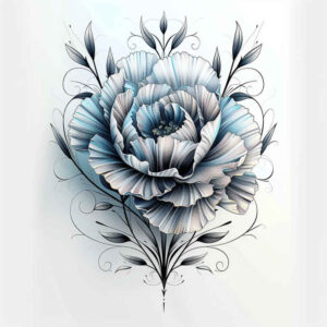 symbolic-peony-tattoo – tattoo design ideas free ai generated – minimalist-script – for-full-back – Gallery: peonies-inkby-ai