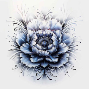 symbolic-peony-tattoo – tattoo design ideas free ai generated – no-background – for-shoulder – Gallery: peonies-inkby-ai
