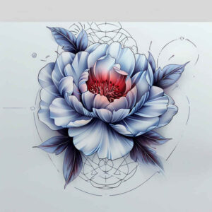 talisman-peony-tattoo – tattoo design ideas free ai generated – elemental – for-upper-chest – Gallery: peonies-inkby-ai