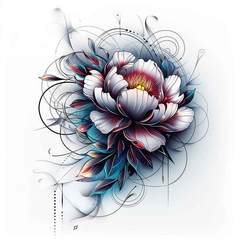 peonies tattoo design ideas clean fill airy for shoulder blade