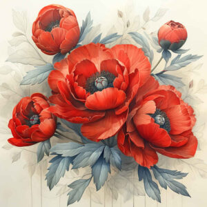 peonies tattoo design ideas Realism visual accuracy airy for side