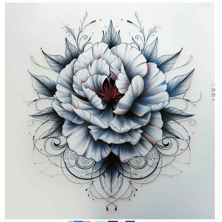 peonies tattoo design ideas bold outline decorative for upper back