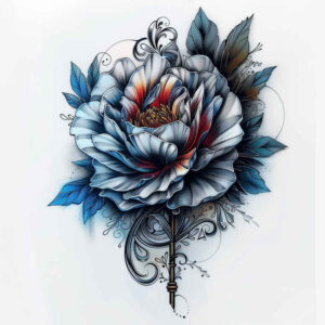peonies tattoo design ideas illustrative style decorative stands for determination