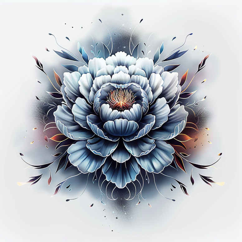 peonies tattoo design ideas modern classic delicate textures symbolising determination