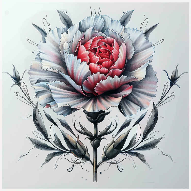 peonies tattoo design ideas Realism real shadows details for lower arm