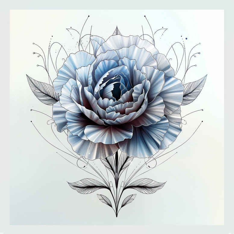 peonies tattoo design ideas ambiguous space leaf details for palm