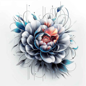 peonies tattoo design ideas vector-style plant symbol of determination