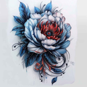 peonies tattoo design ideas Surrealism psychological depth romantic embodying endurance