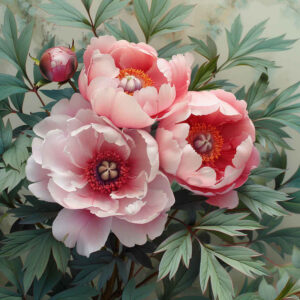 peonies tattoo design ideas Realism clean background stems for heel