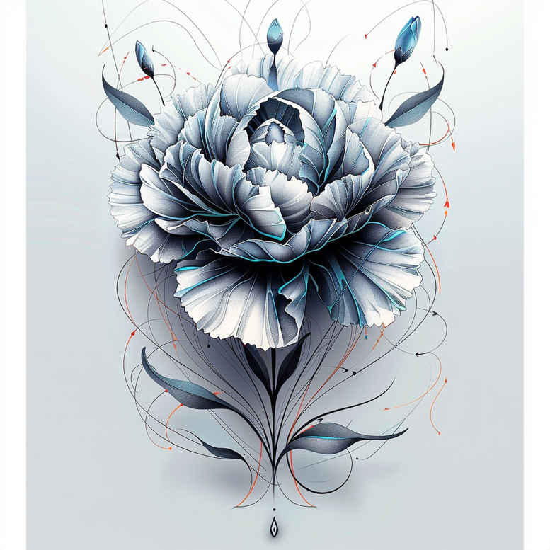 peonies tattoo design ideas bold highlights thin lines meaning endurance