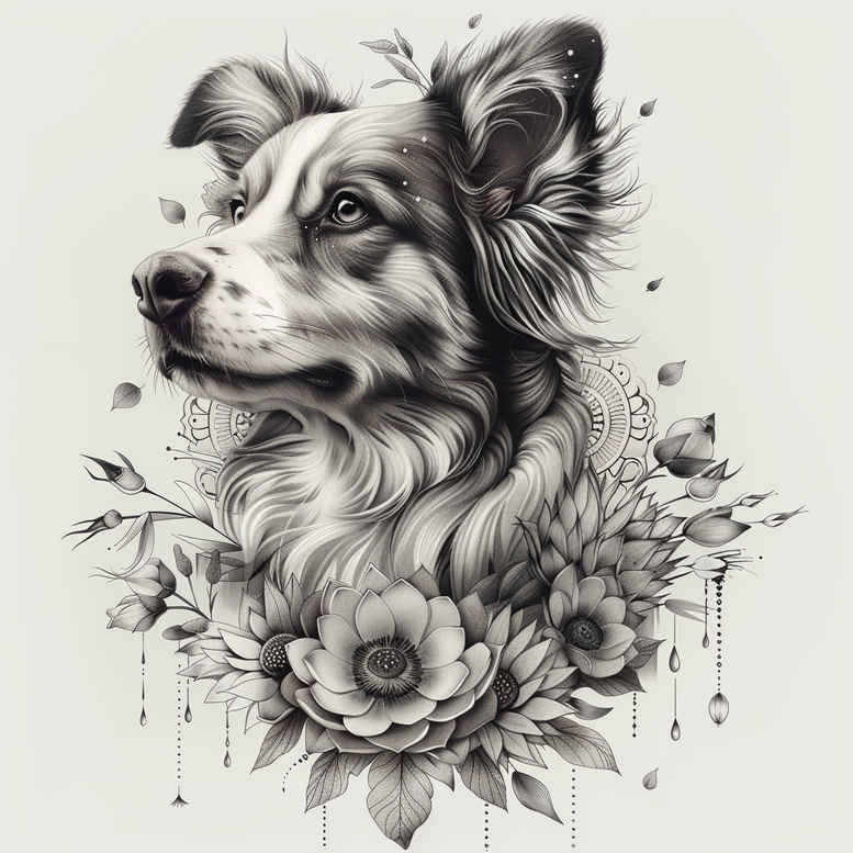 pets-tattoo-ideas – tattoo design ideas free ai generated – gentle – for-back-shoulder – Gallery: pets-inkby-ai