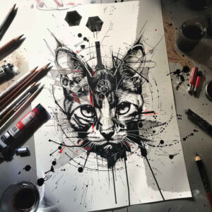 pets-tattoo-ideas – tattoo design ideas free ai generated – iconic – for-collarbone – Gallery: pets-inkby-ai