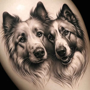 pets-tattoo-ideas – tattoo design ideas free ai generated – monochrome – for-collarbone – Gallery: pets-inkby-ai