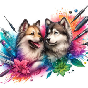 pets-tattoo-ideas – tattoo design ideas free ai generated – negative-space – for-back – Gallery: pets-inkby-ai