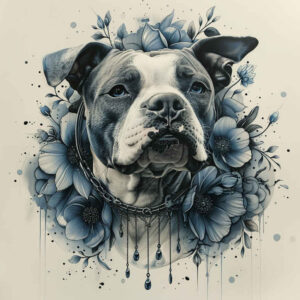 pets-tattoo-ideas – tattoo design ideas free ai generated – no-shading – for-thigh – Gallery: pets-inkby-ai
