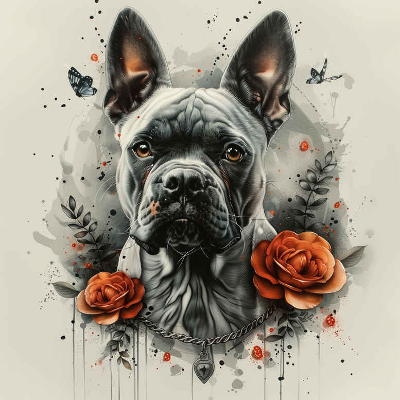 pets-tattoo-ideas – tattoo design ideas free ai generated – pure-outline – for-upper-shoulder – Gallery: pets-inkby-ai