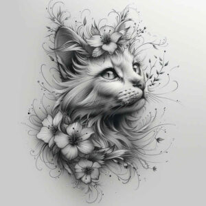 pets-tattoo-ideas – tattoo design ideas free ai generated – simple-dot – for-upper-chest – Gallery: pets-inkby-ai