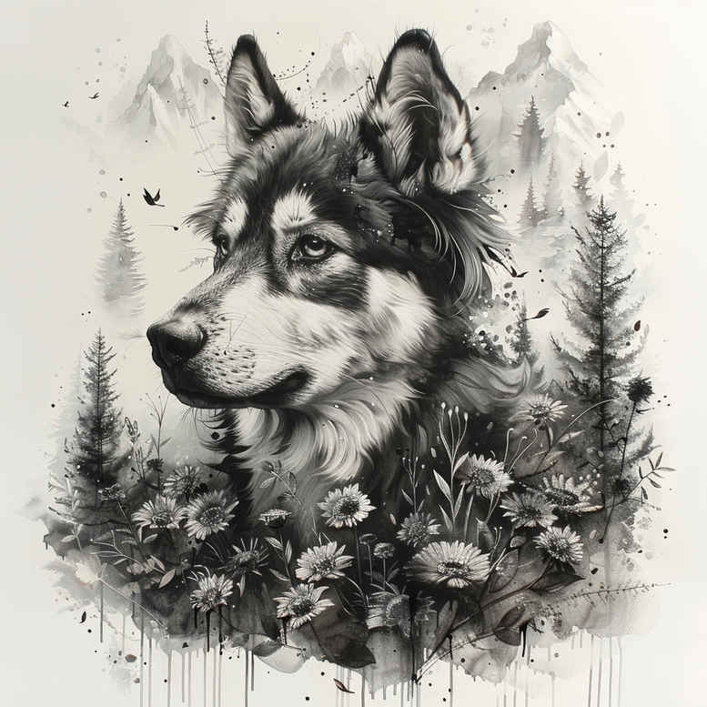pets-tattoo-ideas – tattoo design ideas free ai generated – subtle-motif – for-back-shoulder – Gallery: pets-inkby-ai