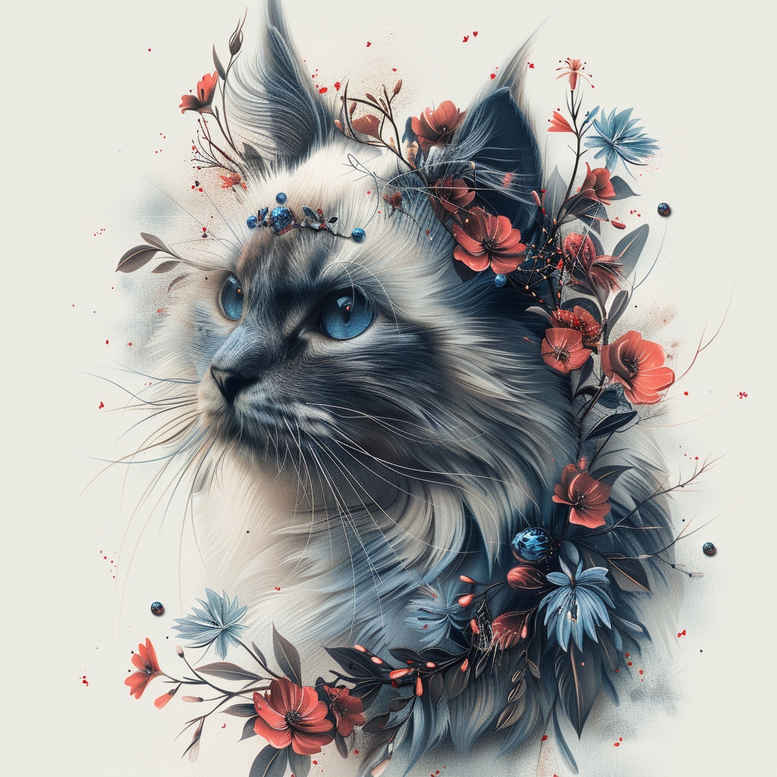 pets tattoo design ideas enhanced color cat symbol of strength