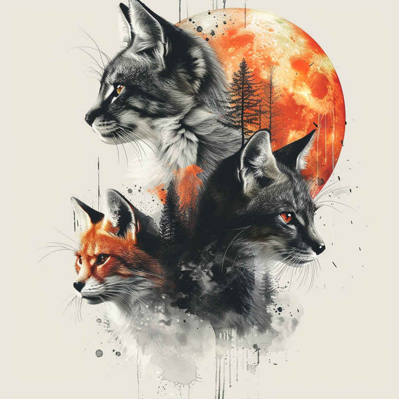 pets tattoo design ideas Surrealism hallucinogenic delicate meaning courage