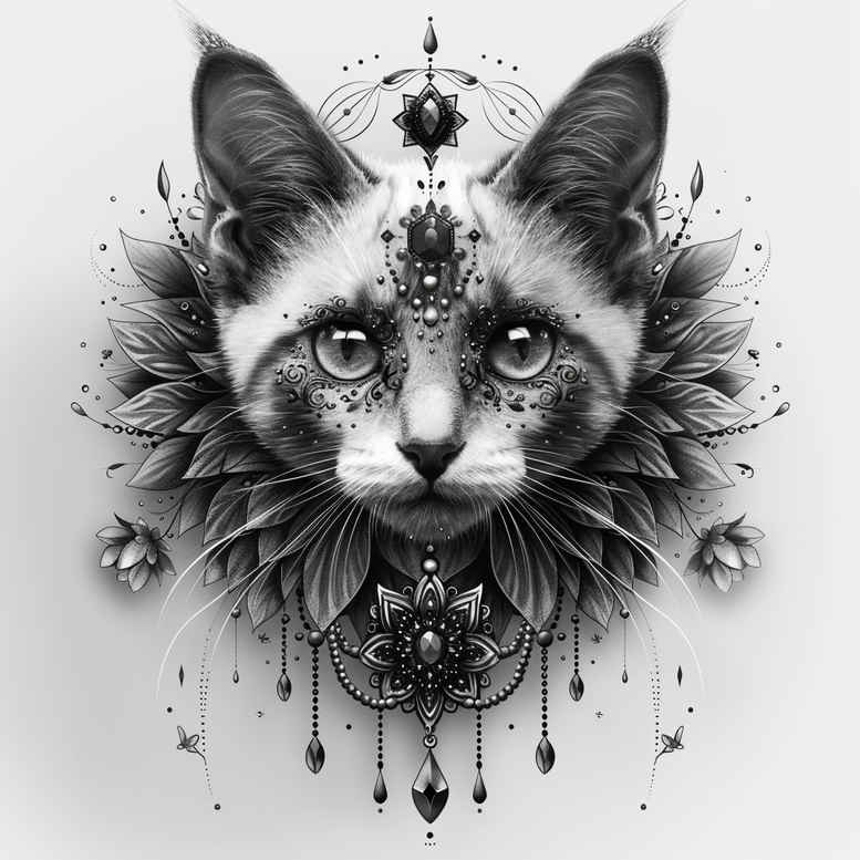 pets tattoo design ideas Surrealism hallucinogenic delicate symbol of determination