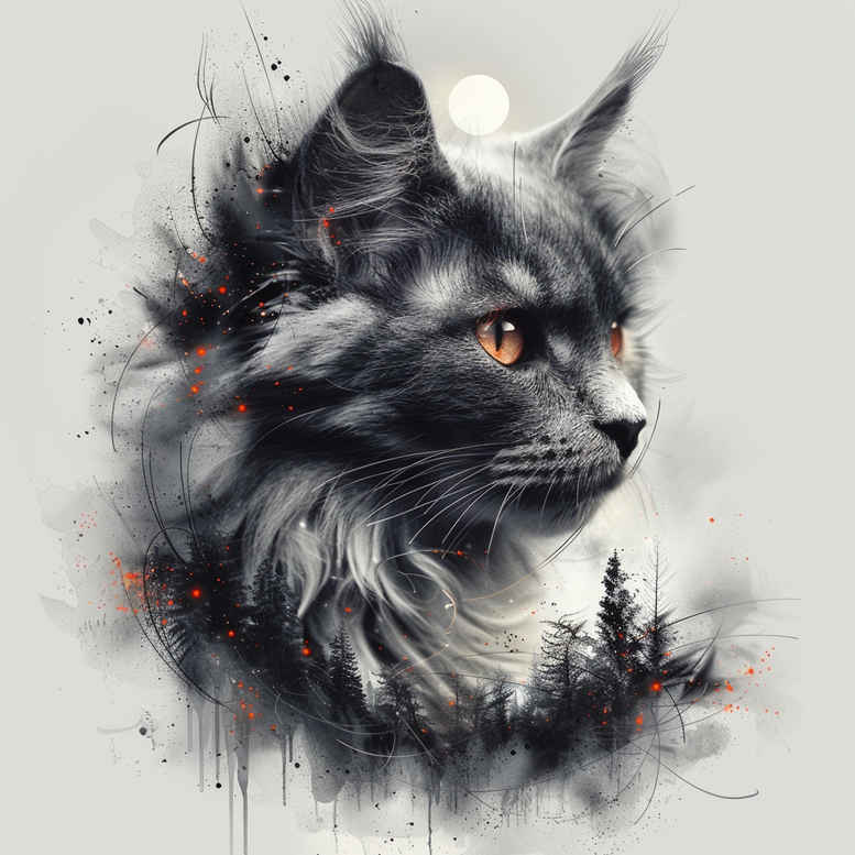 pets tattoo design ideas Surrealism symbolic motifs detail for temple