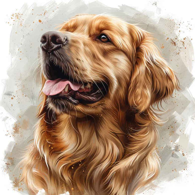 Dog portrait in color, a realistic tattoo design project; cover-up: no.