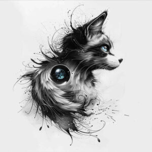 pets tattoo design ideas detailed linework detailed fur for upper shoulder
