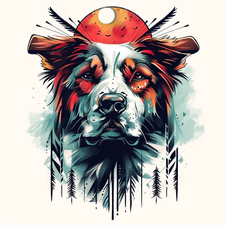 pets tattoo design ideas textured fills dog endurance and power