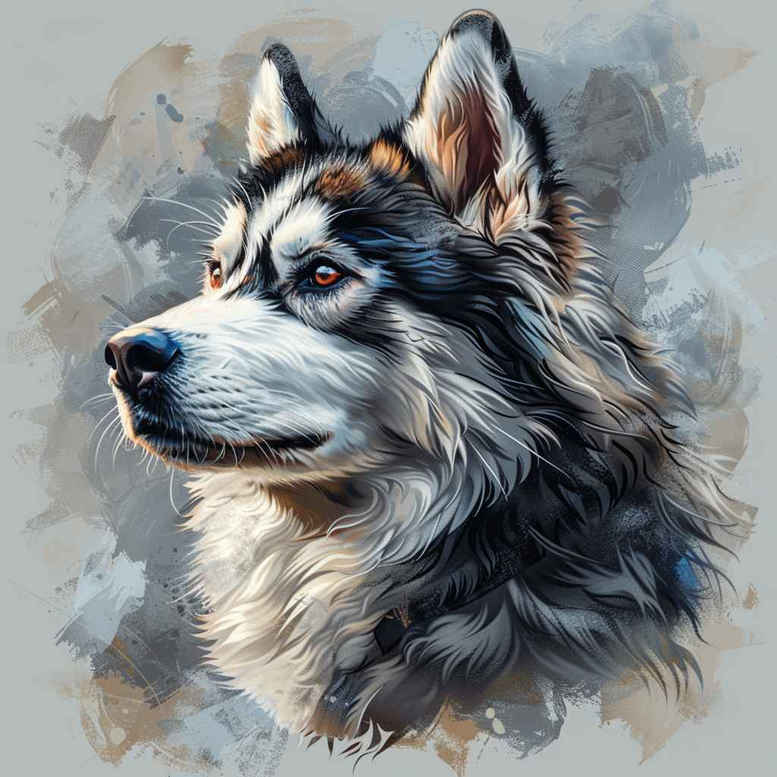 Wolf portrait in watercolor style with blue-gray fur on a pale background; tattoo design idea; not specifically for cover-up.