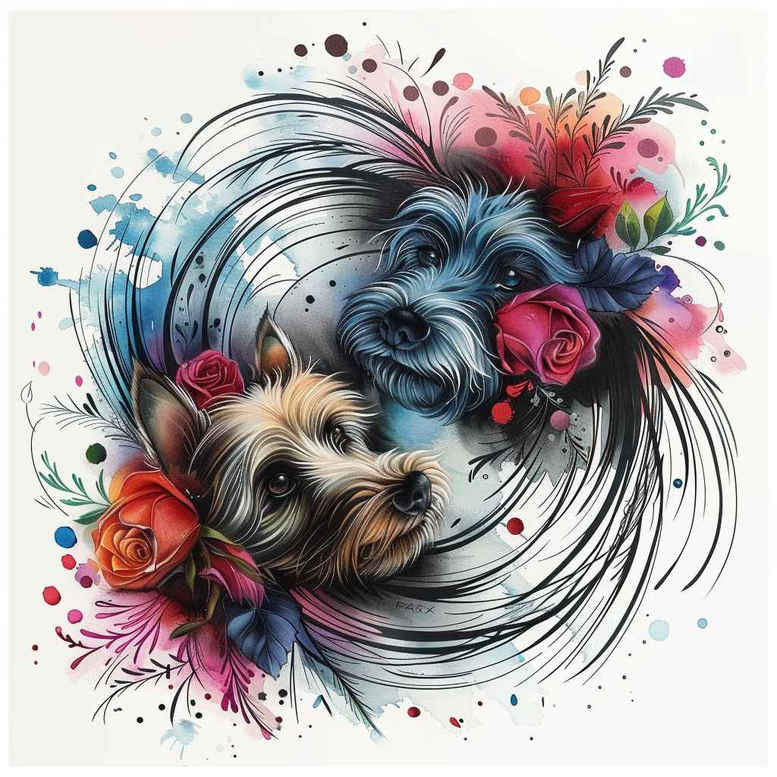 pets tattoo design ideas layered color favorite resilience and power