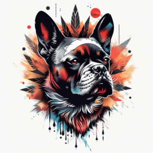 pets tattoo design ideas Surrealism melted shapes friendly for lower chest