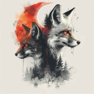 pets tattoo design ideas Surrealism dreamlike natural details for chest